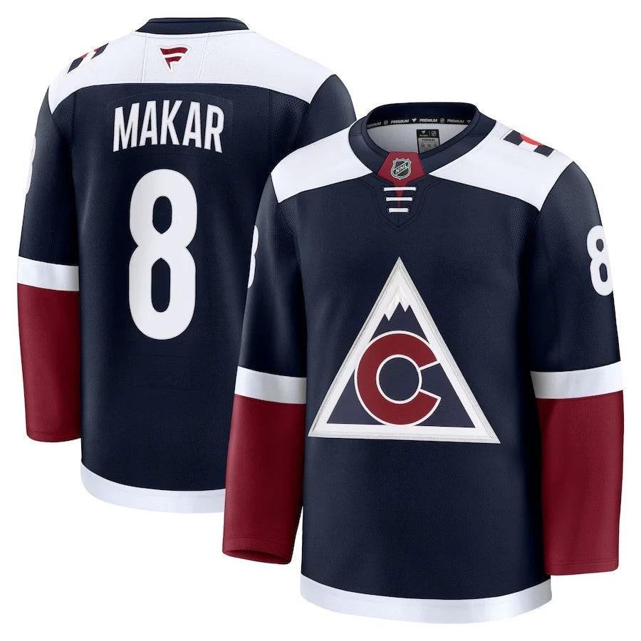 Men's Colorado Avalanche #8 Cale Makar Alternate Premium Jersey Navy by Hockey David