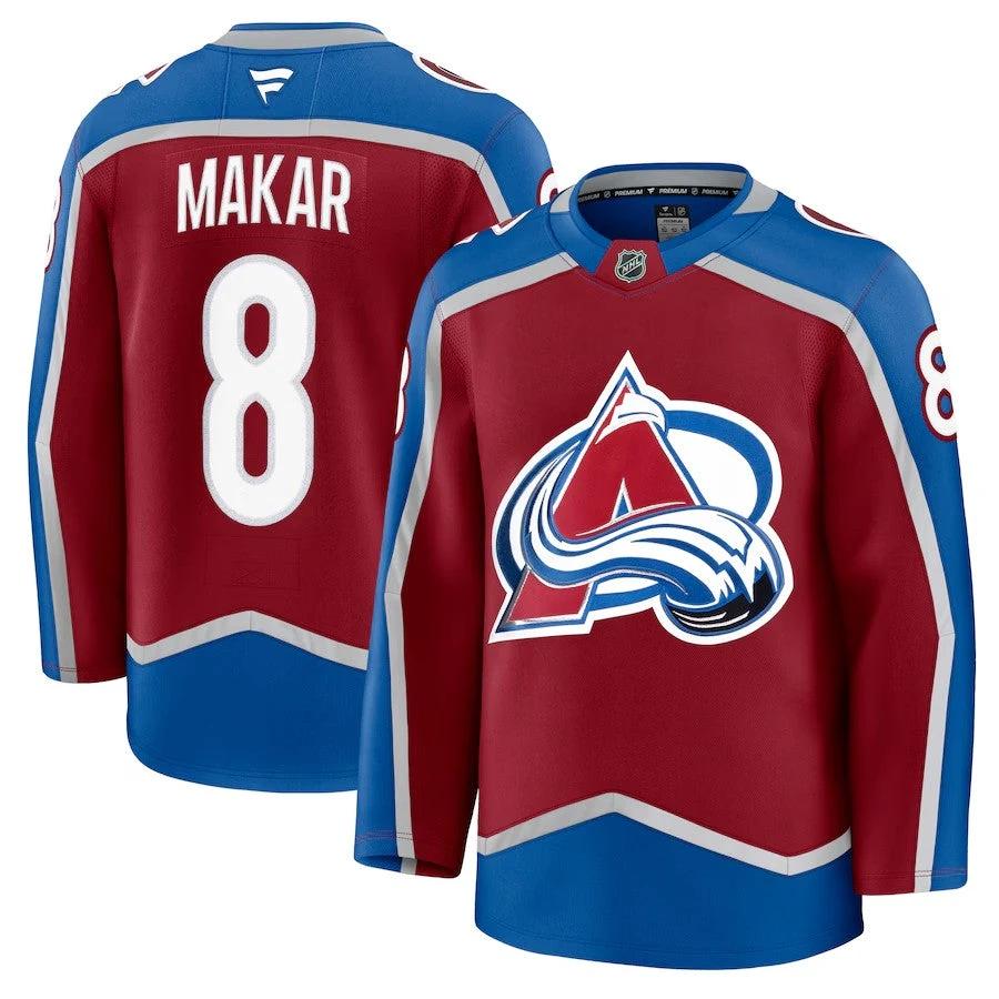 Men's Colorado Avalanche #8 Cale Makar Home Premium Jersey Burgundy by Hockey David