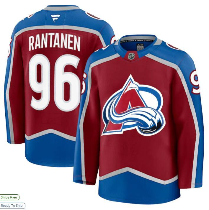 Men's Colorado Avalanche #96 Mikko Rantanen Home Premium Jersey Burgundy by Hockey David