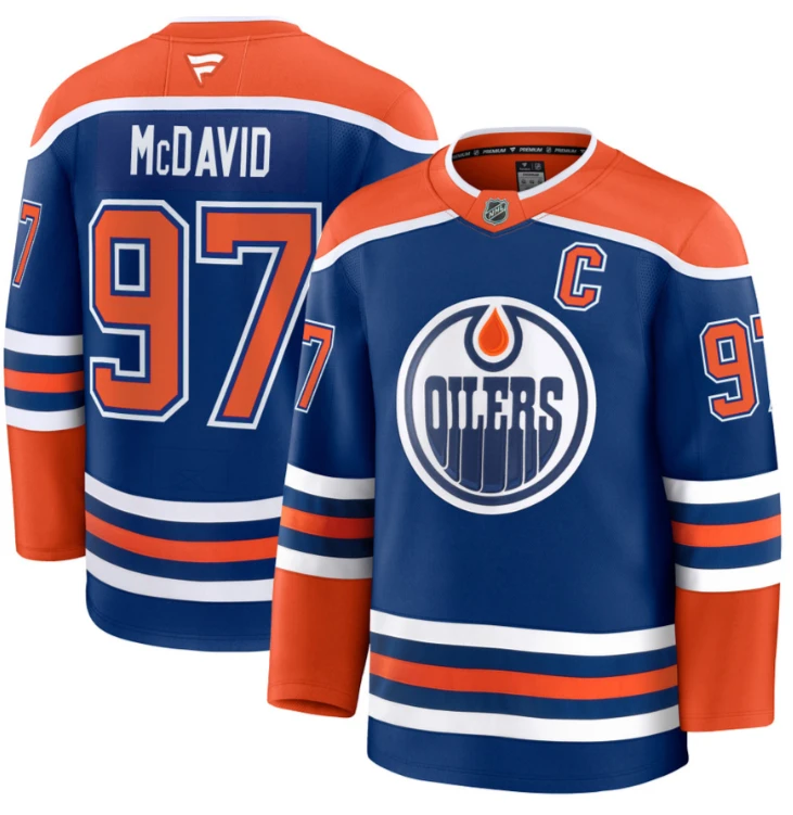 Men's Connor McDavid Jersey #97 Edmonton Oilers 2025 Premium Home All Stitched by Hockey David