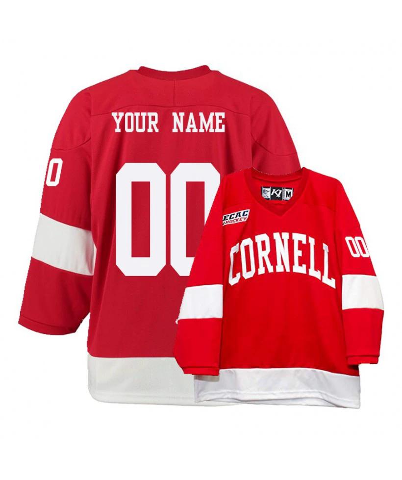 Men's Denver Pioneers Custom Red Hockey Jersey by Hockey David