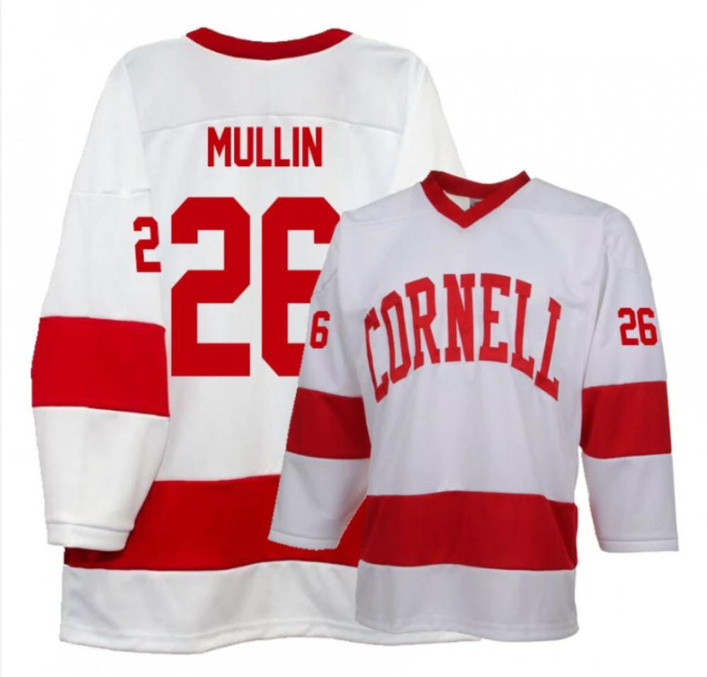 Men's Cornell Big Red #26 Tristan Mullin College Hockey Stitched White Jersey by Hockey David