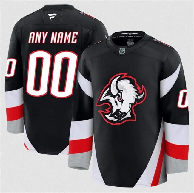 Men's Custom Buffalo Sabres Jersey Name, Number 2025 Black Alternate by Hockey David