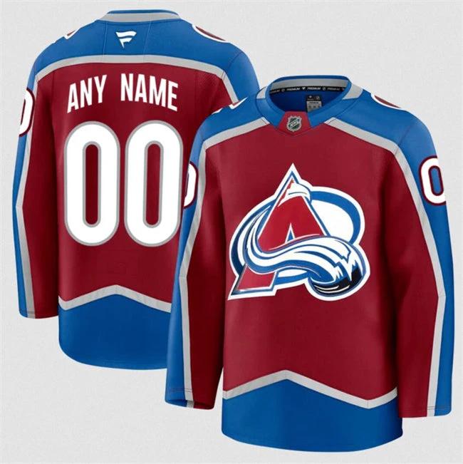 Men's Custom Colorado Avalanche Jersey Name, Number 2025 Home Burgundy by Hockey David