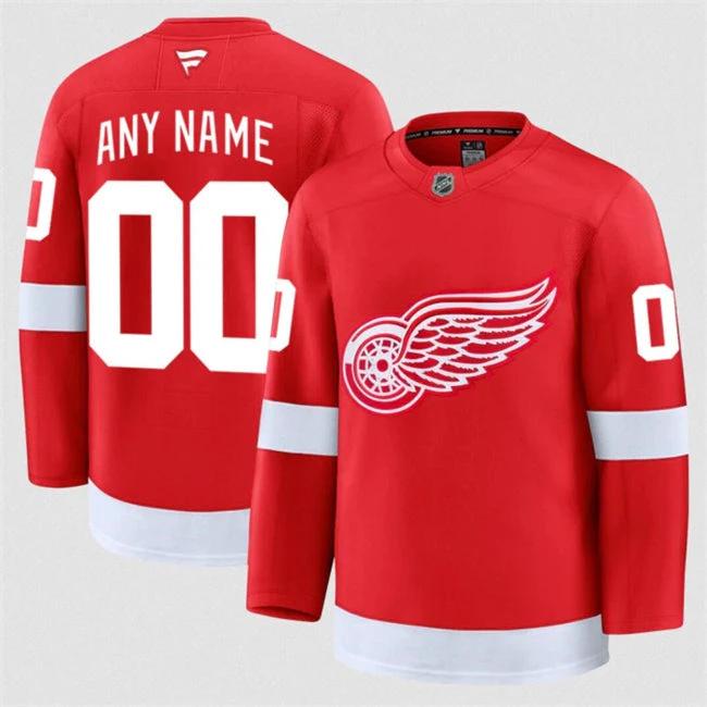 Men's Custom Detroit Red Wings Jersey Name, Number 2025 Home Red Stitched by Hockey David