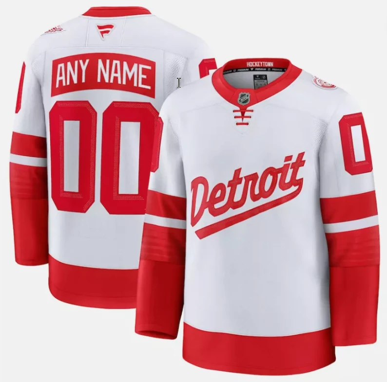 Men's Custom Detroit Red Wings Jersey White 2025 Stadium Series Stitched by Hockey David