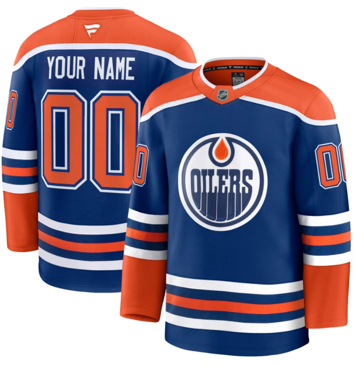 Men's Custom Edmonton Oilers Jersey Name, Number 2025 Premium Home All Stitched by Hockey David