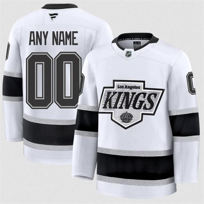 Men's Custom Los Angeles Kings Jersey Name, Number 2025 Away White by Hockey David
