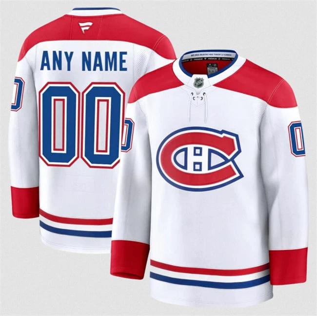 Men's Custom Montreal Canadiens Jersey Name, Number 2025 Away White by Hockey David