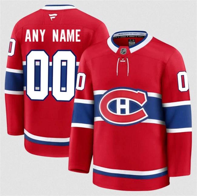 Men's Custom Montreal Canadiens Jersey Name, Number 2025 Home Red by Hockey David