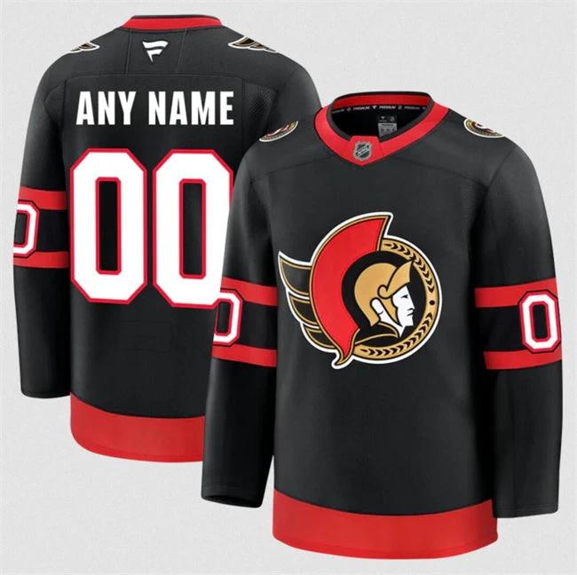Men's Custom Ottawa Senators Jersey Name, Number 2025 Home Black by Hockey David