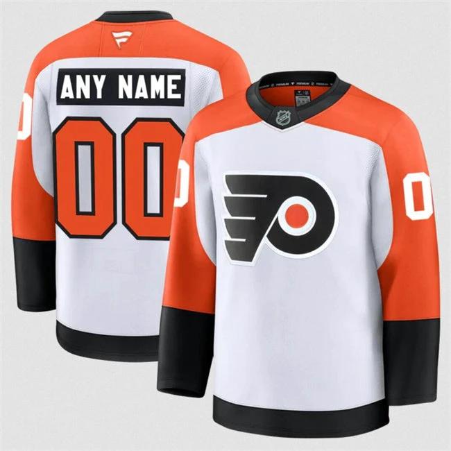 Men's Custom Philadelphia Flyers Jersey Name, Number 2025 Away White by Hockey David