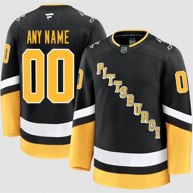 Men's Custom Pittsburgh Penguins Jersey Name, Number 2025 Alternate Black by Hockey David