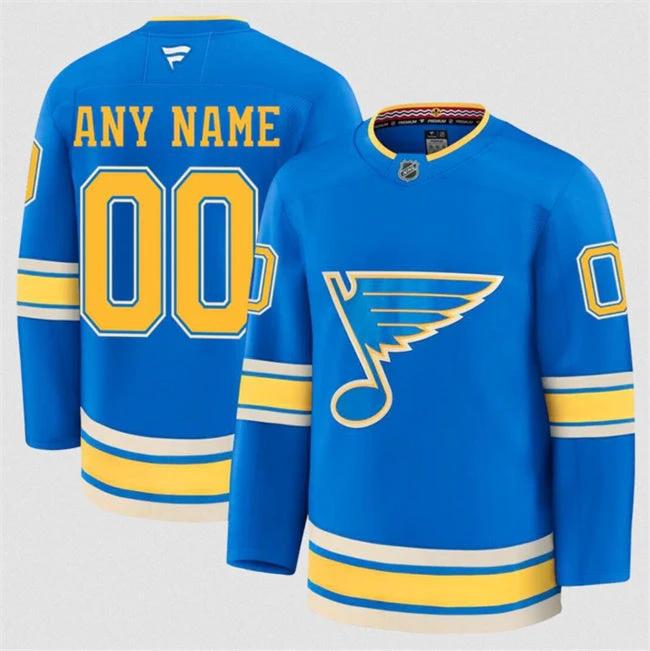 Men's Custom St. Louis Blues Jersey Name, Number 2025 Alternate Blue by Hockey David