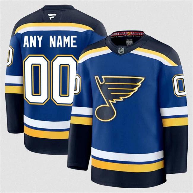 Men's Custom St. Louis Blues Jersey Name, Number 2025 Home Blue by Hockey David