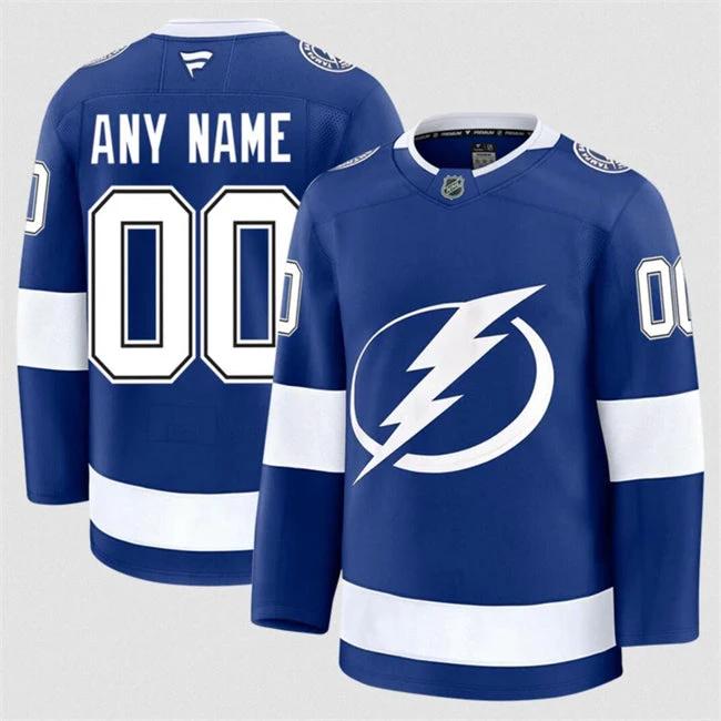 Men's Custom Tampa Bay Lightning Jersey Name, Number 2025 Home Blue by Hockey David