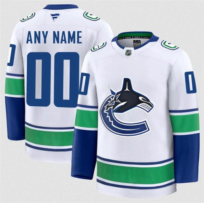 Men's Custom Vancouver Canucks Jersey Name, Number 2025 Away White by Hockey David