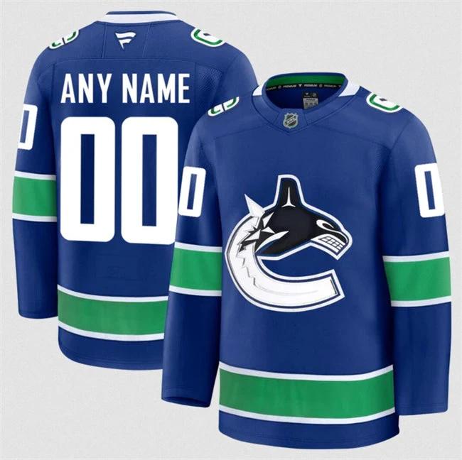 Men's Custom Vancouver Canucks Jersey Name, Number 2025 Home Blue by Hockey David