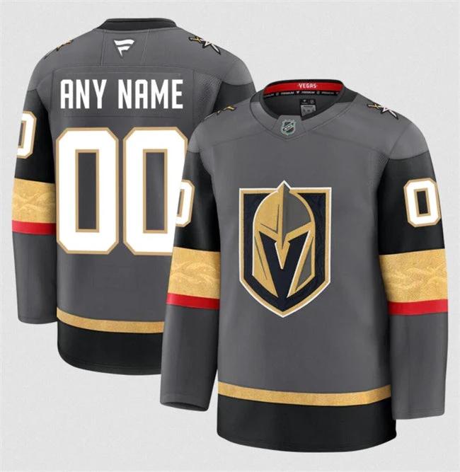 Men's Custom Vegas Golden Knights Jersey Name, Number 2025 Alternate Grey by Hockey David