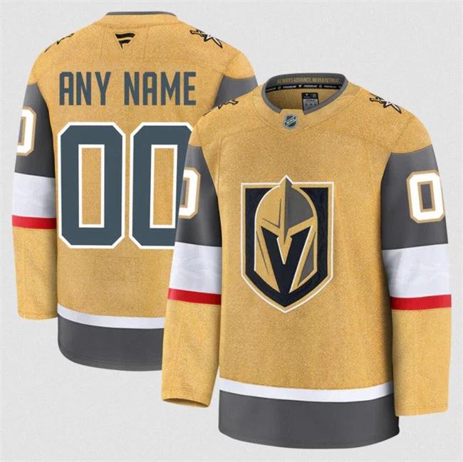 Men's Custom Vegas Golden Knights Jersey Name, Number 2025 Home Gold by Hockey David