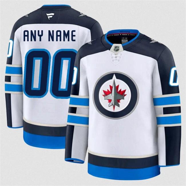 Men's Custom Winnipeg Jets Jersey Name, Number 2025 Away White by Hockey David