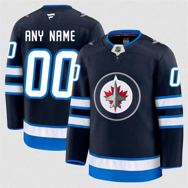 Men's Custom Winnipeg Jets Jersey Name, Number 2025 Home Navy by Hockey David