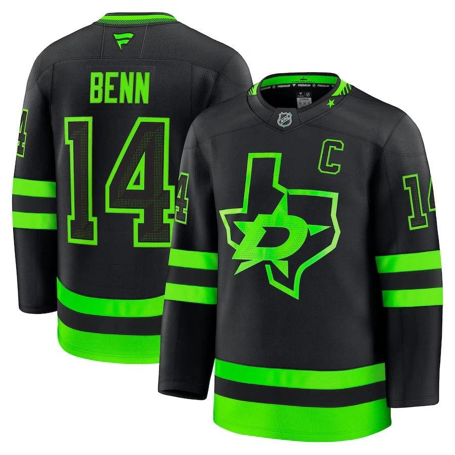 Men's Dallas Stars #14 Jamie Benn Alternate Premium Jersey Black by Hockey David