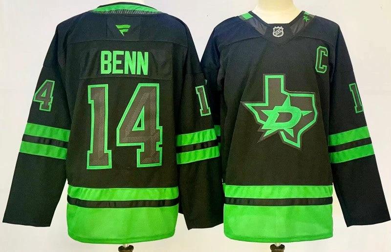 Men's Dallas Stars #14 Jamie Benn Jersey Stitched by Hockey David