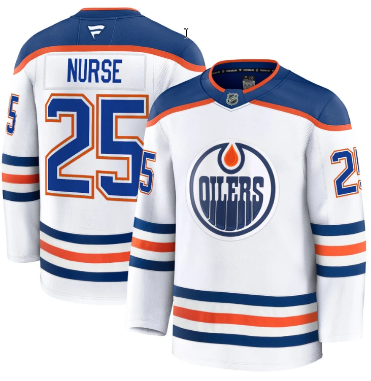 Men's Darnell Nurse Jersey #25 Edmonton Oilers 2025 Premium Away All Stitched by Hockey David