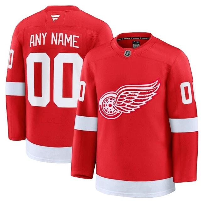 Men's Detroit Red Wings Customized Red 2024-25 Stitched Jersey by Hockey David