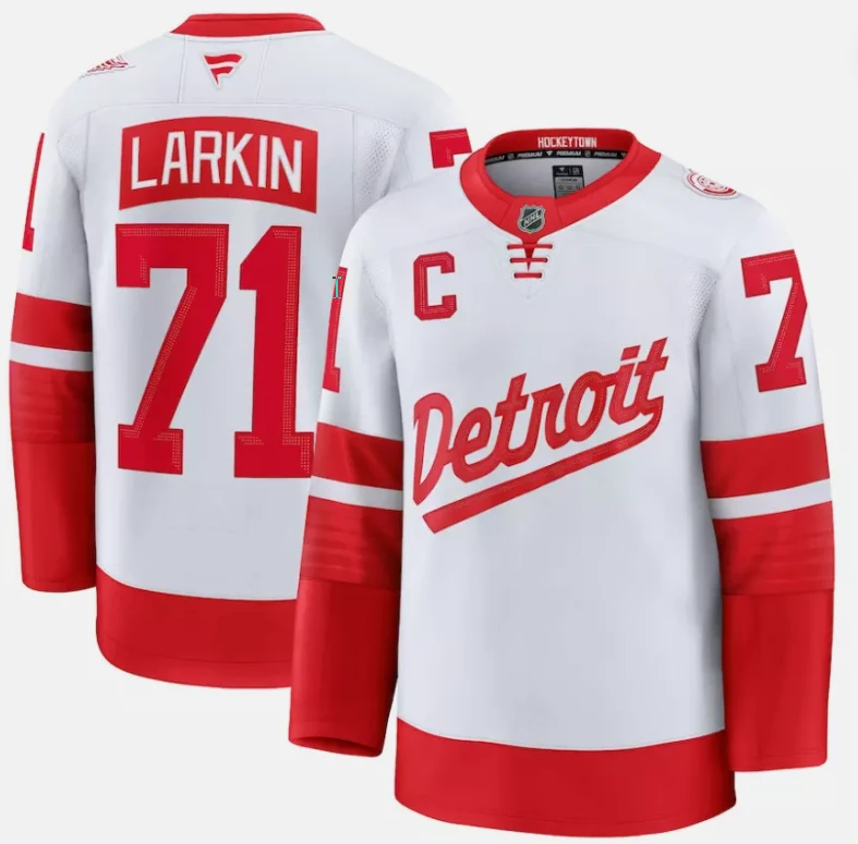 Men's Dylan Larkin Jersey #71 Detroit Red Wings White 2025 Stadium Stitched by Hockey David