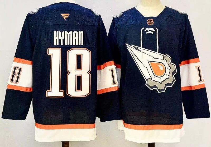 Men's Edmonton Oilers #18 Zach Hyman Jersey by Hockey David