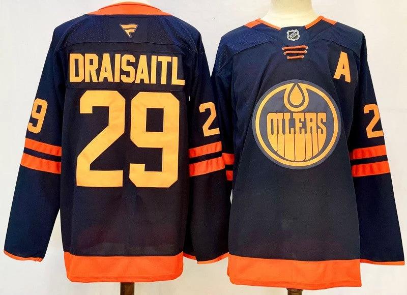 Men's Edmonton Oilers #29 Leon Draisaitl Jersey Stitched Orange by Hockey David