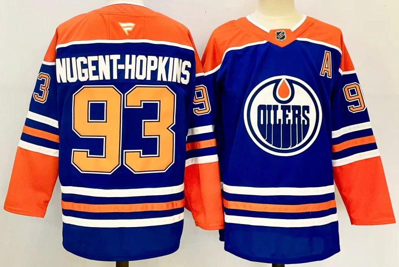 Men's Edmonton Oilers #93 Ryan Nugent-Hopkins Jersey by Hockey David