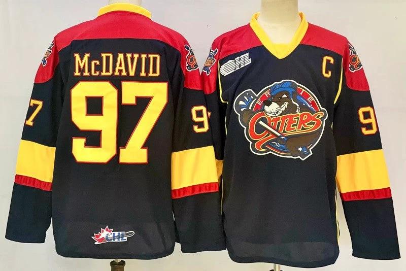 Men's Edmonton Oilers #97 Connor McDavid Jersey Red by Hockey David