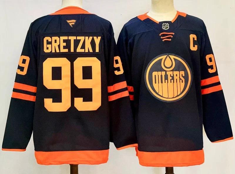 Men's Edmonton Oilers #99 Wayne Gretzky Jersey by Hockey David
