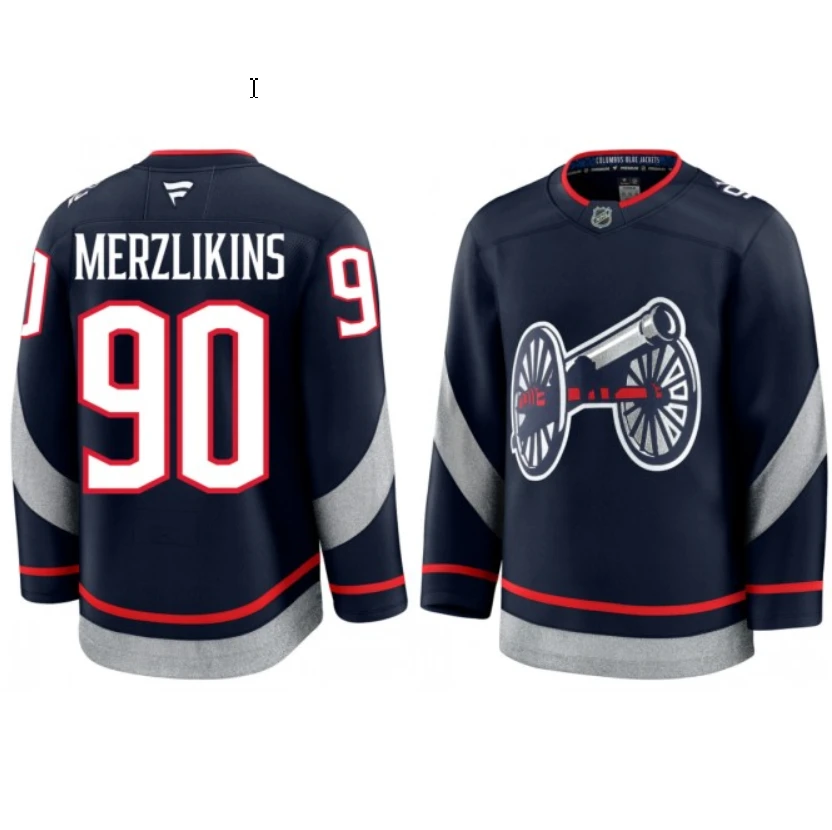 Men's Elvis Merzlikins Jersey #90 Columbus Blue Jackets 2025 Stadium Series by Hockey David