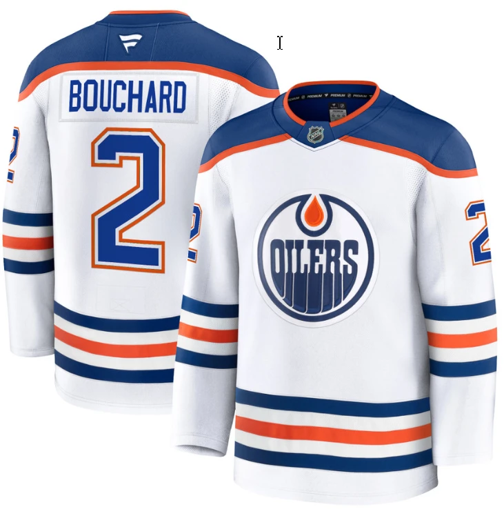 Men's Evan Bouchard Jersey #2 Edmonton Oilers 2025 Premium Home All Stitched by Hockey David
