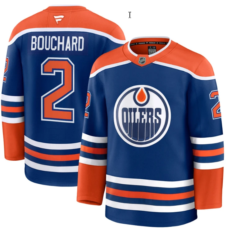 Men's Evan Bouchard Jersey #2 Edmonton Oilers 2025 Premium Home All Stitched by Hockey David
