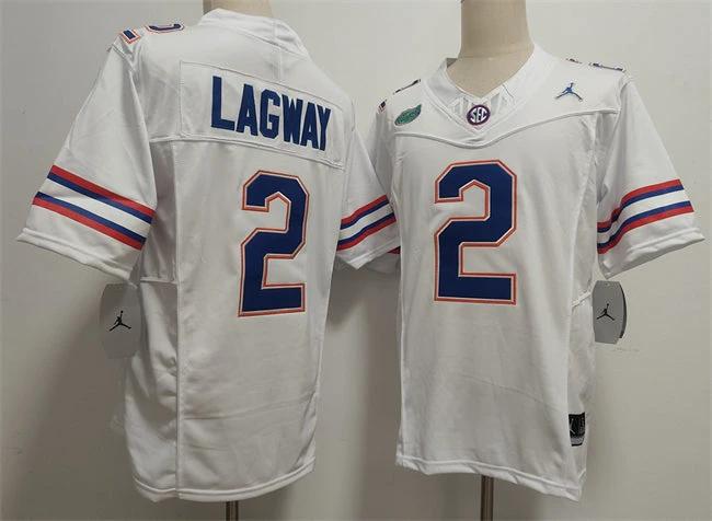 Men's Florida Gators #2 DJ Lagway White F.U.S.E. Stitched Jersey by My Store NCAA Football Jerseys