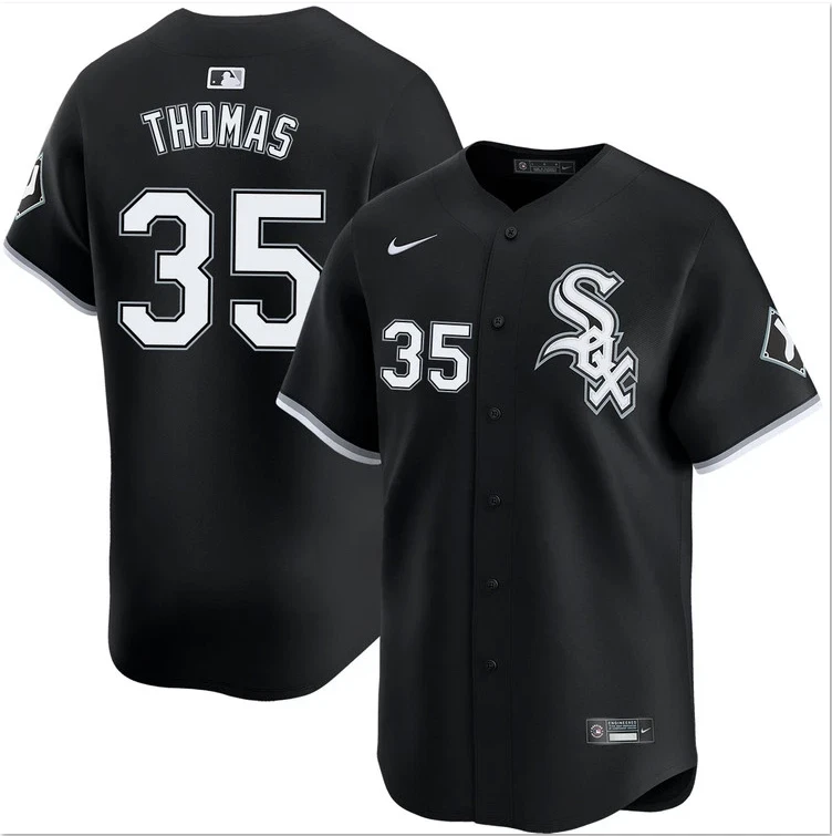Men's Frank Thomas #35 Alternate Limited Black Jersey by My Store