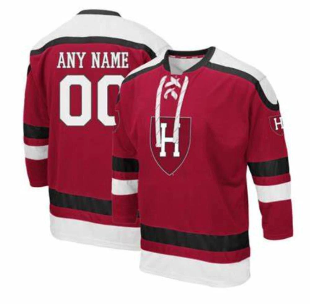 Men's Harvard Crimson Custom Jersey Stitched College Hockey Jersey by Hockey David