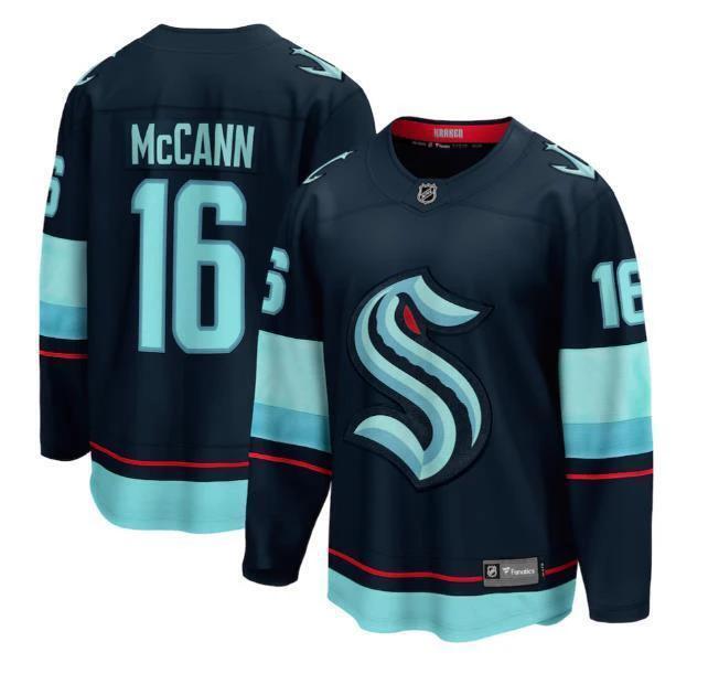 Men’s Jared McCann Jersey #16 Seattle Kraken Navy All Stitched by Hockey David