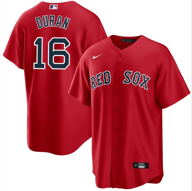 Men's Jarren Duran Red Alternate Replica Player Stitched Jersey #16 by My Store