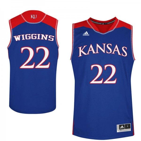 Men's Jayhawks #22 Andrew Wiggins Jersey Royal Player College Basketball Jerseys by My store basketball