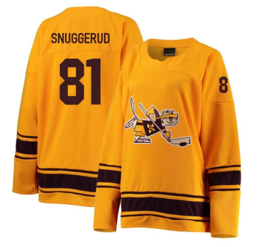 Men's Jimmy Snuggerud #81 Minnesota Golden Gophers Hockey Jersey Gold by Hockey David