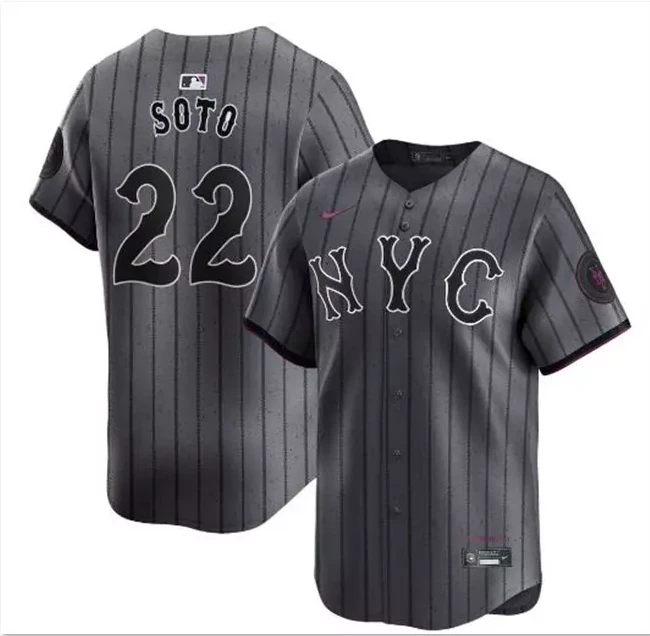 Men's Juan Soto Graphite City Connect Limited Stitched Jersey #22 by My Store