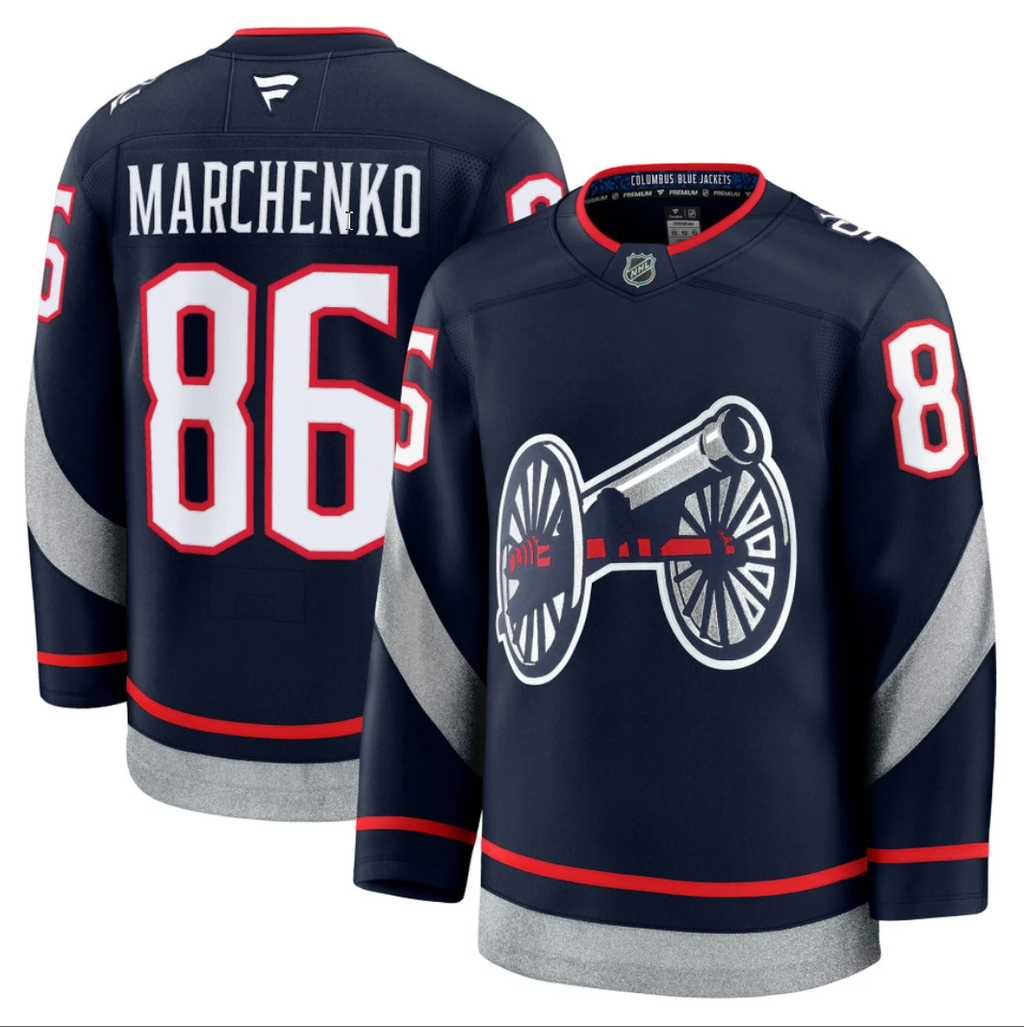 Men's Kirill Marchenko Jersey #86 Columbus Blue Jackets 2025 Stadium Series by Hockey David