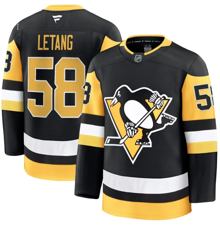 Men's Kris Letang Jersey #58 Pittsburgh Penguins 2025 Premium All Stitched by Hockey David