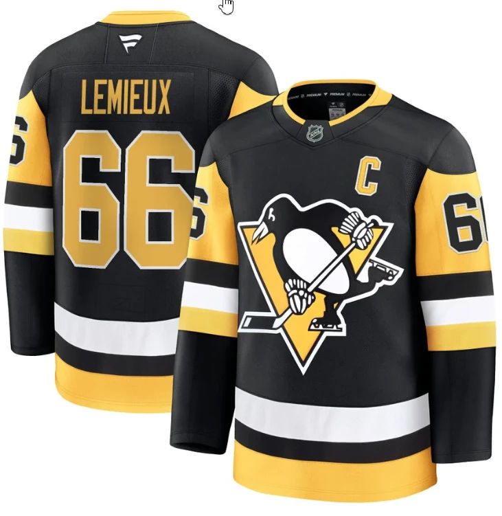 Men's Mario Lemieux Jersey #66 Pittsburgh Penguins 2025 Premium All Stitched by Hockey David